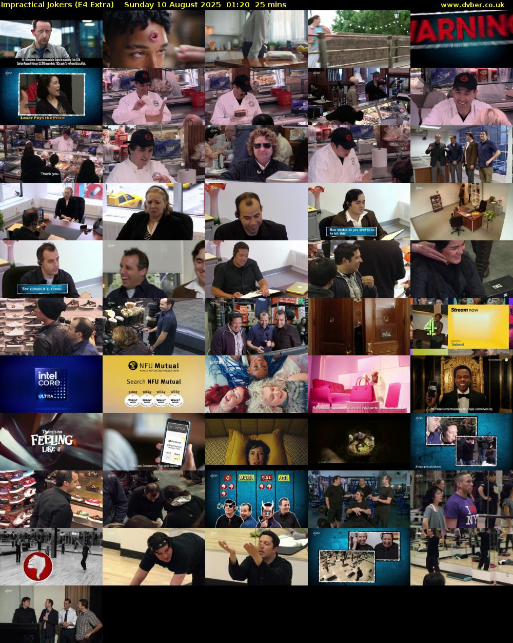 Impractical Jokers (E4 Extra) Sunday 10 August 2025 01:20 - 01:45