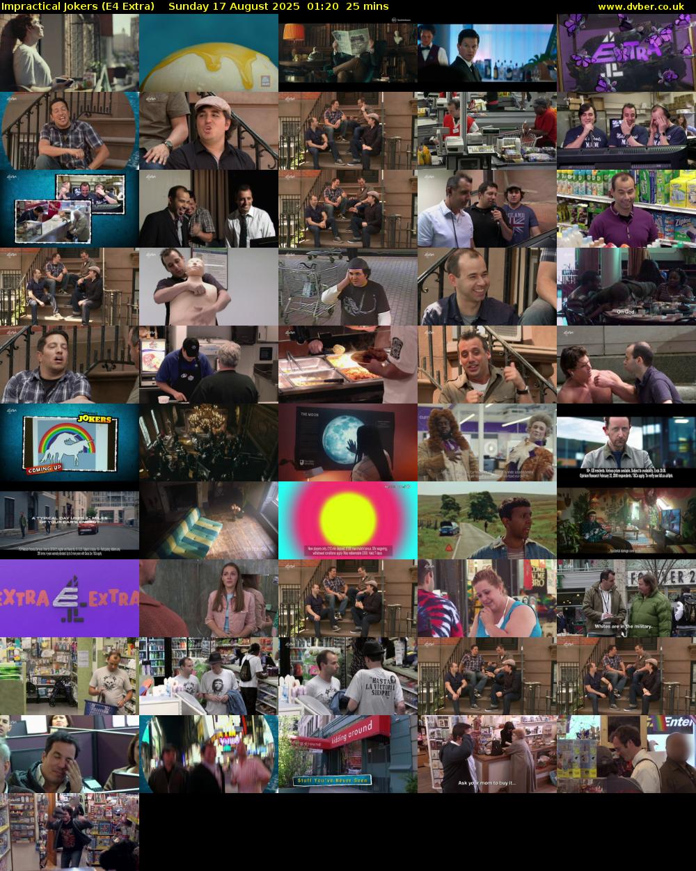 Impractical Jokers (E4 Extra) Sunday 17 August 2025 01:20 - 01:45