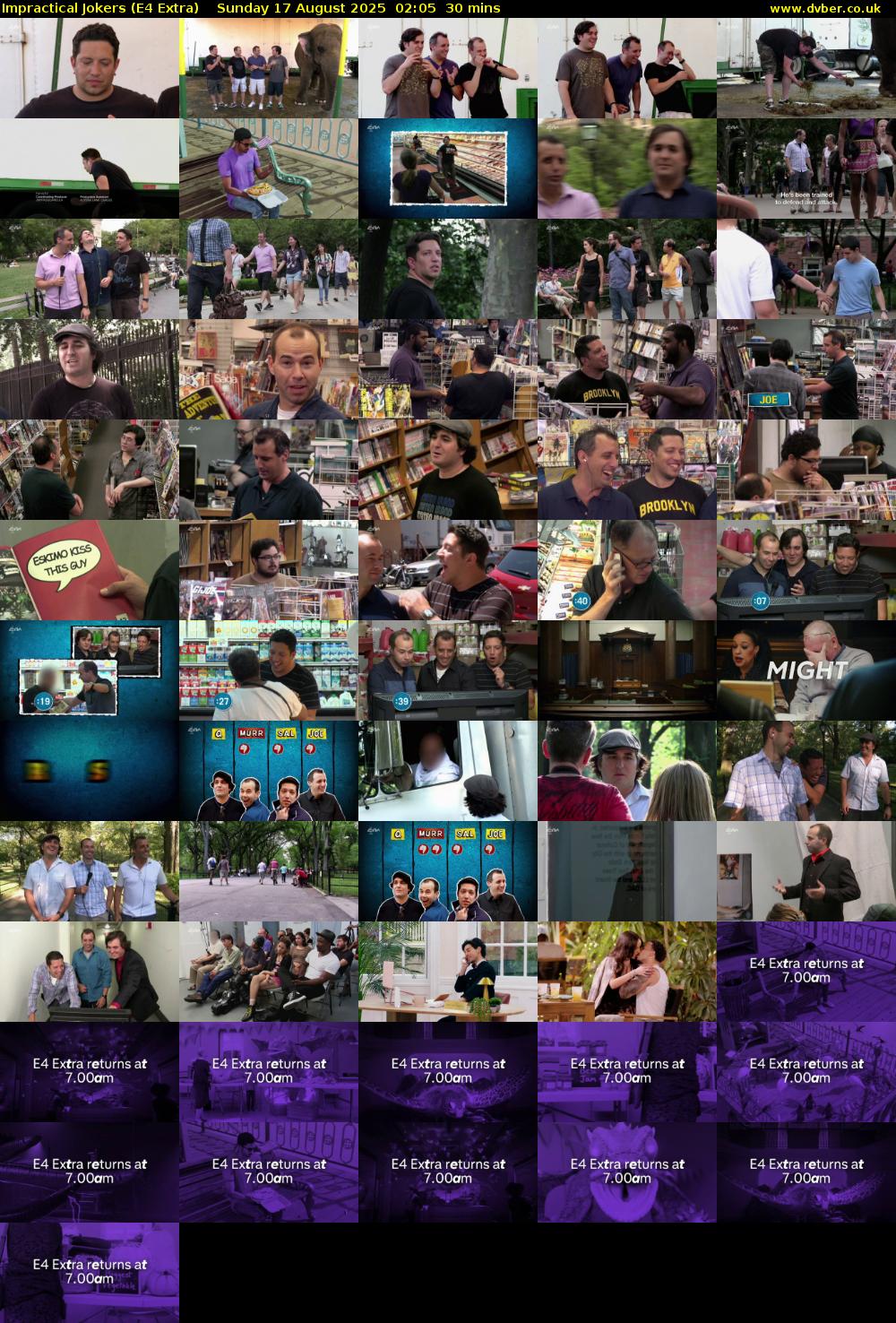 Impractical Jokers (E4 Extra) Sunday 17 August 2025 02:05 - 02:35