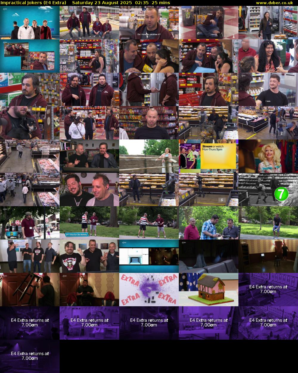 Impractical Jokers (E4 Extra) Saturday 23 August 2025 02:35 - 03:00