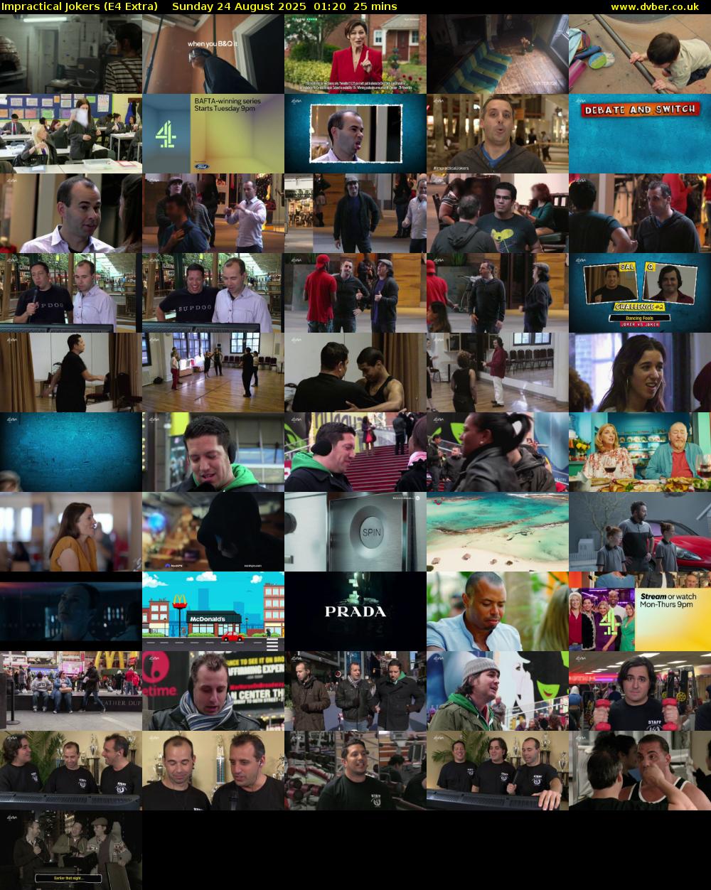 Impractical Jokers (E4 Extra) Sunday 24 August 2025 01:20 - 01:45