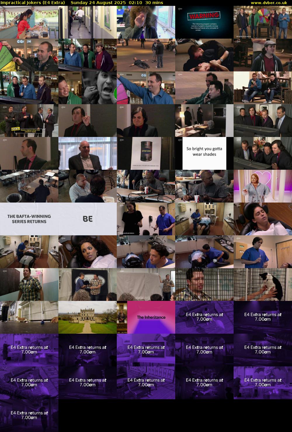 Impractical Jokers (E4 Extra) Sunday 24 August 2025 02:10 - 02:40