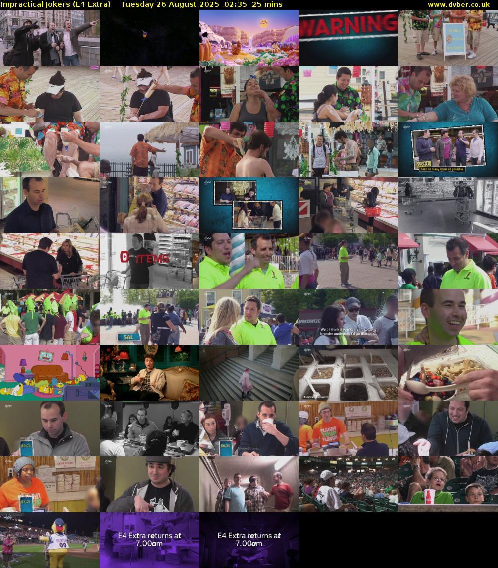 Impractical Jokers (E4 Extra) Tuesday 26 August 2025 02:35 - 03:00
