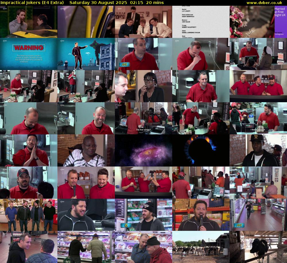 Impractical Jokers (E4 Extra) Saturday 30 August 2025 02:15 - 02:35