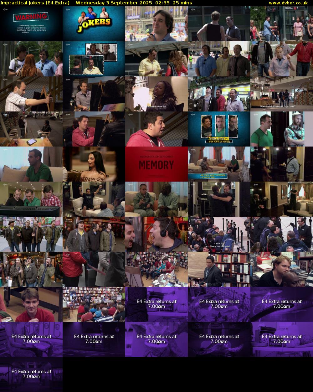 Impractical Jokers (E4 Extra) Wednesday 3 September 2025 02:35 - 03:00
