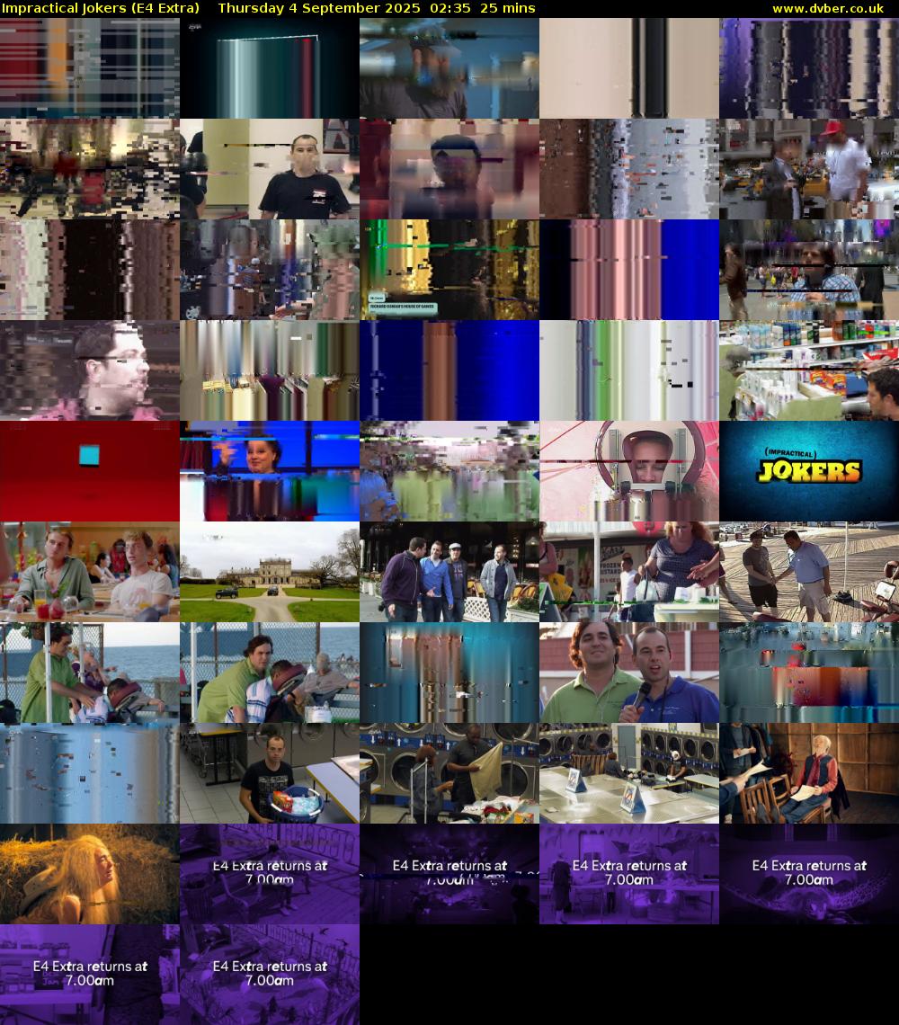 Impractical Jokers (E4 Extra) Thursday 4 September 2025 02:35 - 03:00