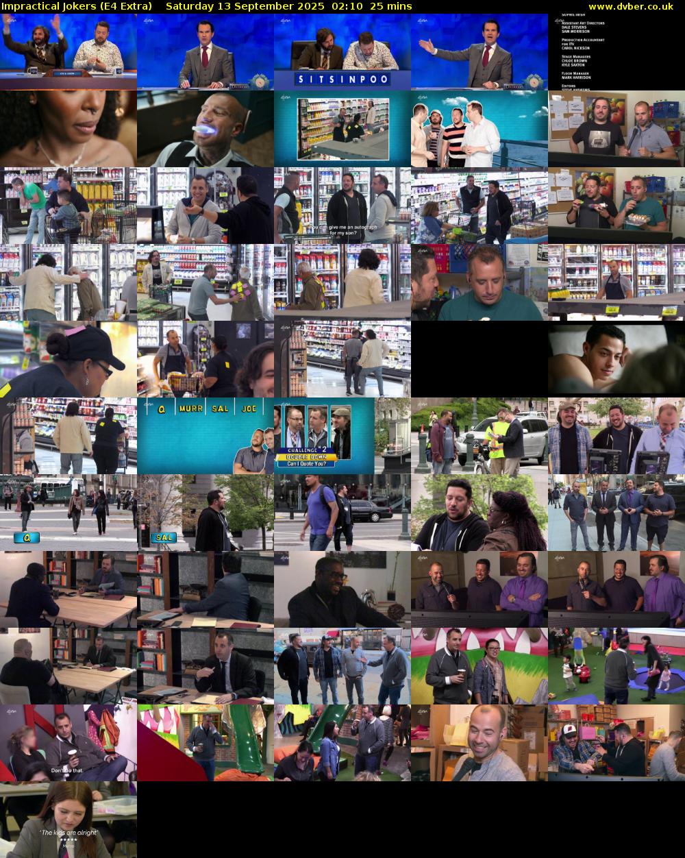 Impractical Jokers (E4 Extra) Saturday 13 September 2025 02:10 - 02:35