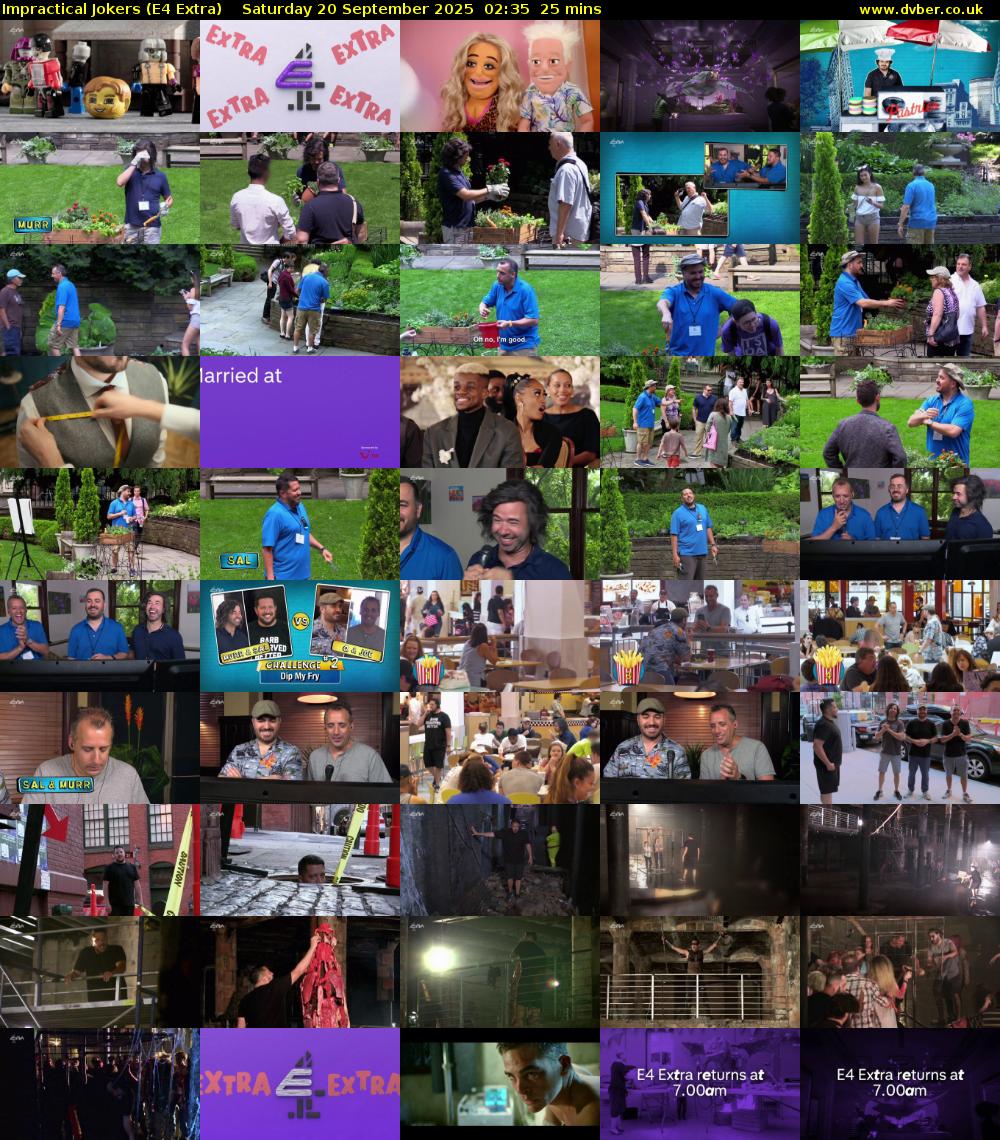 Impractical Jokers (E4 Extra) Saturday 20 September 2025 02:35 - 03:00