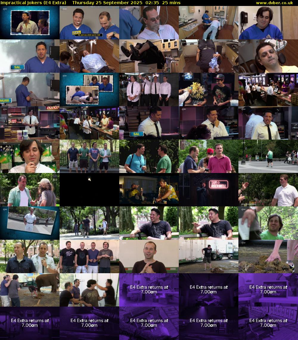 Impractical Jokers (E4 Extra) Thursday 25 September 2025 02:35 - 03:00