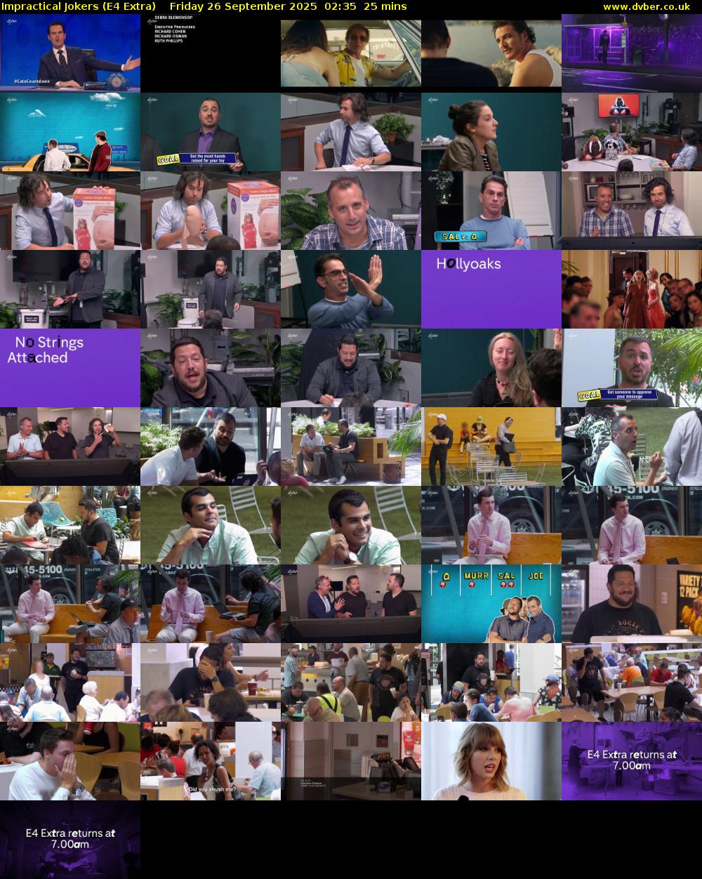 Impractical Jokers (E4 Extra) Friday 26 September 2025 02:35 - 03:00