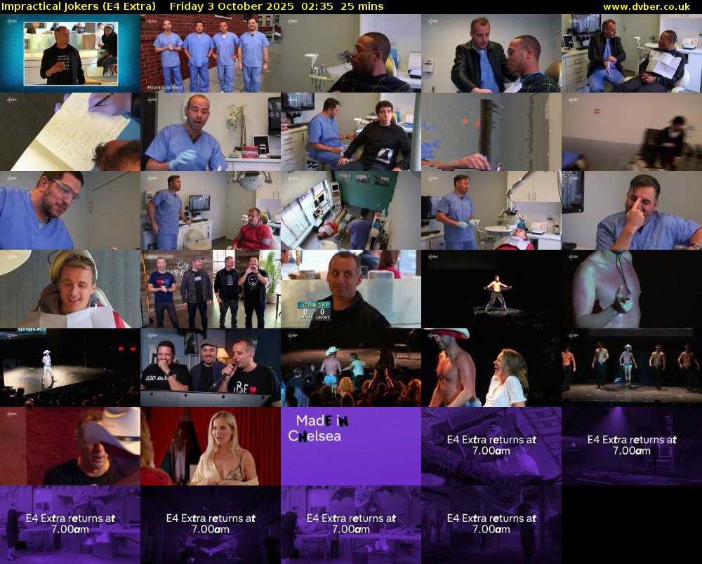 Impractical Jokers (E4 Extra) Friday 3 October 2025 02:35 - 03:00