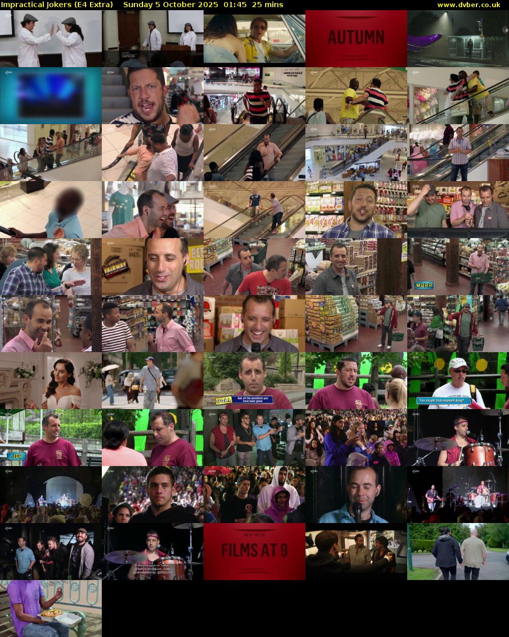 Impractical Jokers (E4 Extra) Sunday 5 October 2025 01:45 - 02:10