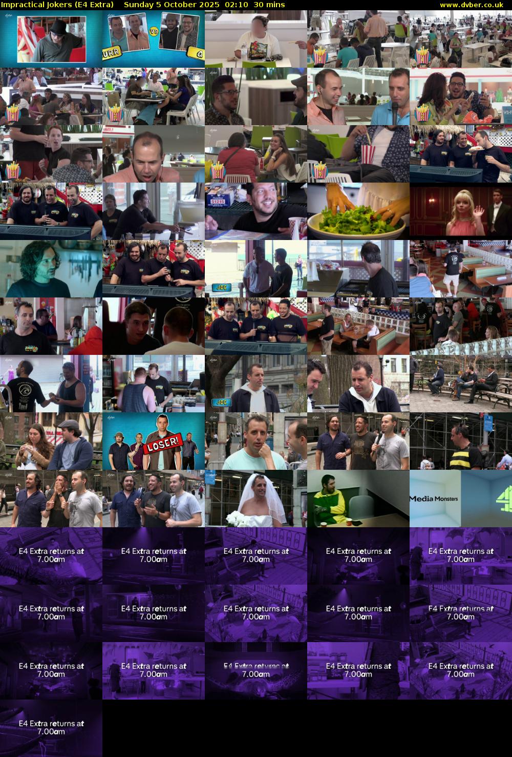 Impractical Jokers (E4 Extra) Sunday 5 October 2025 02:10 - 02:40
