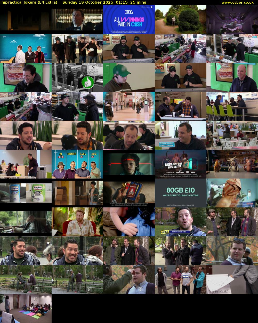 Impractical Jokers (E4 Extra) Sunday 19 October 2025 01:15 - 01:40