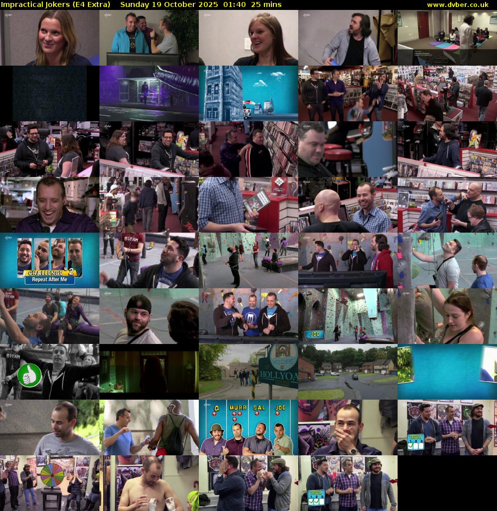 Impractical Jokers (E4 Extra) Sunday 19 October 2025 01:40 - 02:05