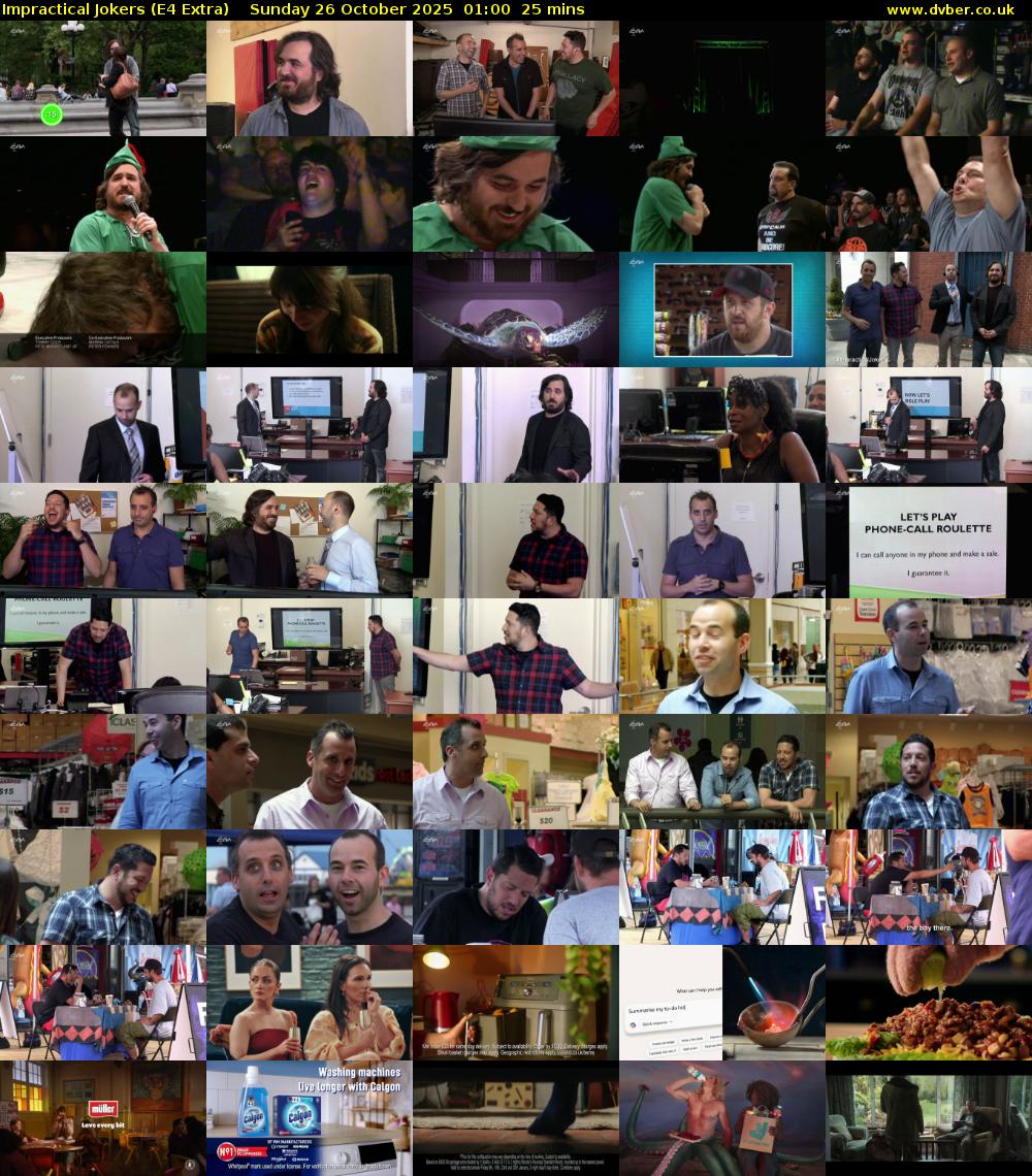 Impractical Jokers (E4 Extra) Sunday 26 October 2025 01:00 - 01:25