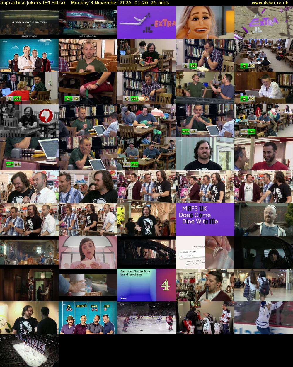 Impractical Jokers (E4 Extra) Monday 3 November 2025 01:20 - 01:45