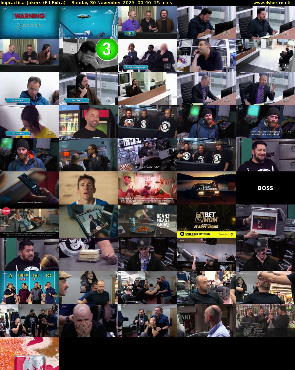 Impractical Jokers (E4 Extra) Sunday 30 November 2025 00:40 - 01:05