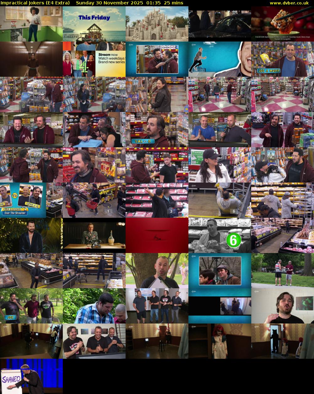 Impractical Jokers (E4 Extra) Sunday 30 November 2025 01:35 - 02:00