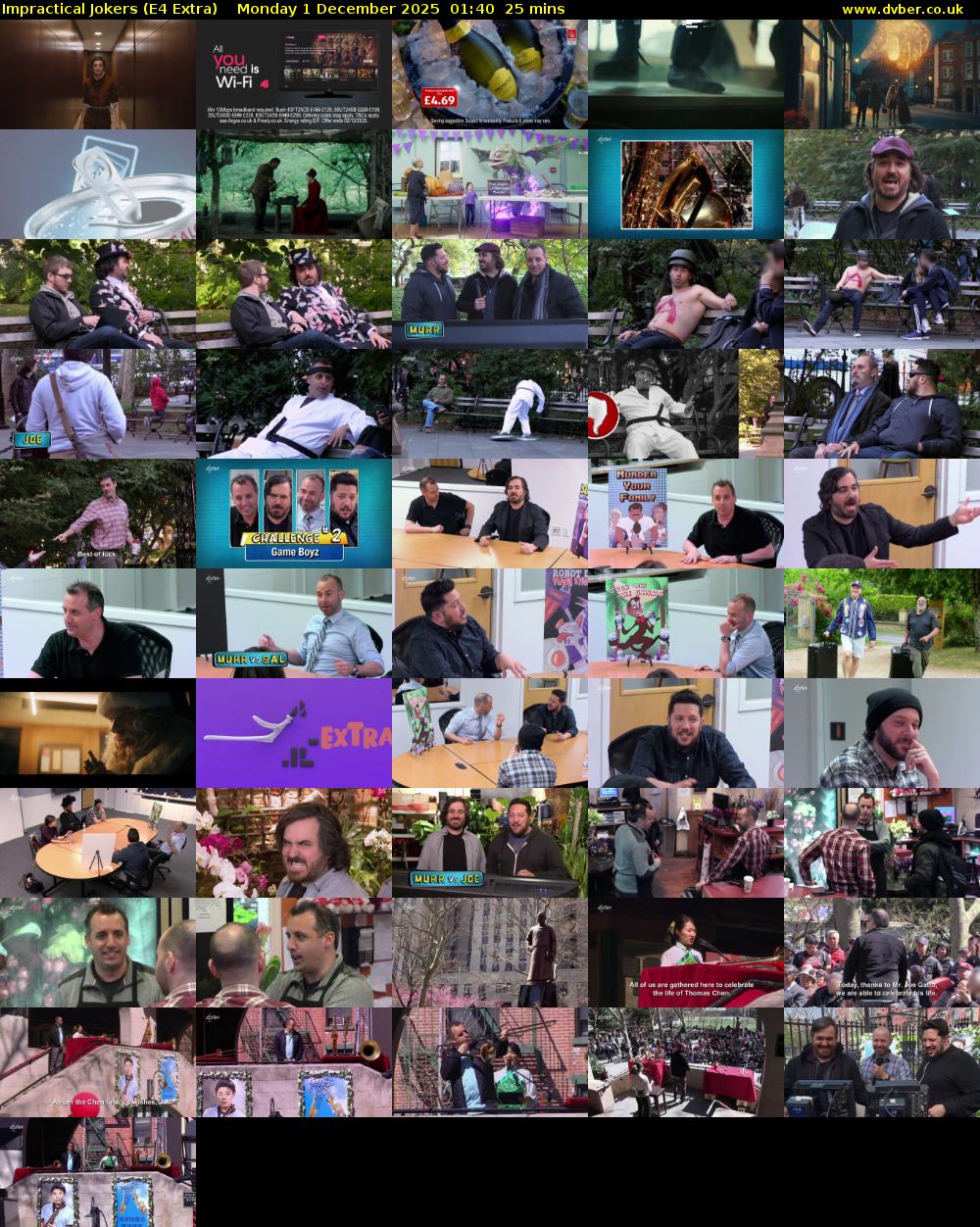 Impractical Jokers (E4 Extra) Monday 1 December 2025 01:40 - 02:05