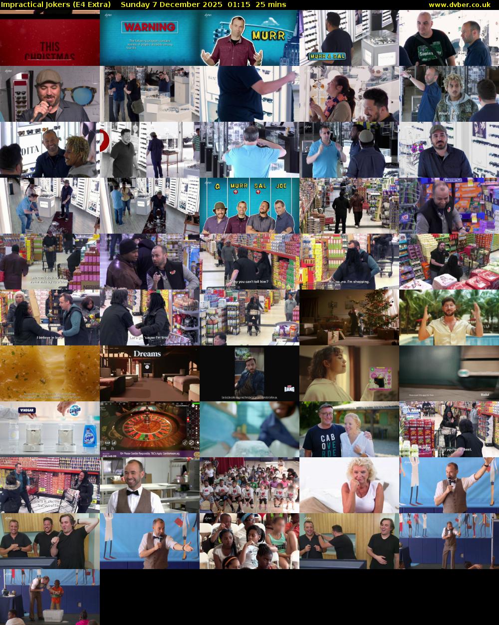 Impractical Jokers (E4 Extra) Sunday 7 December 2025 01:15 - 01:40