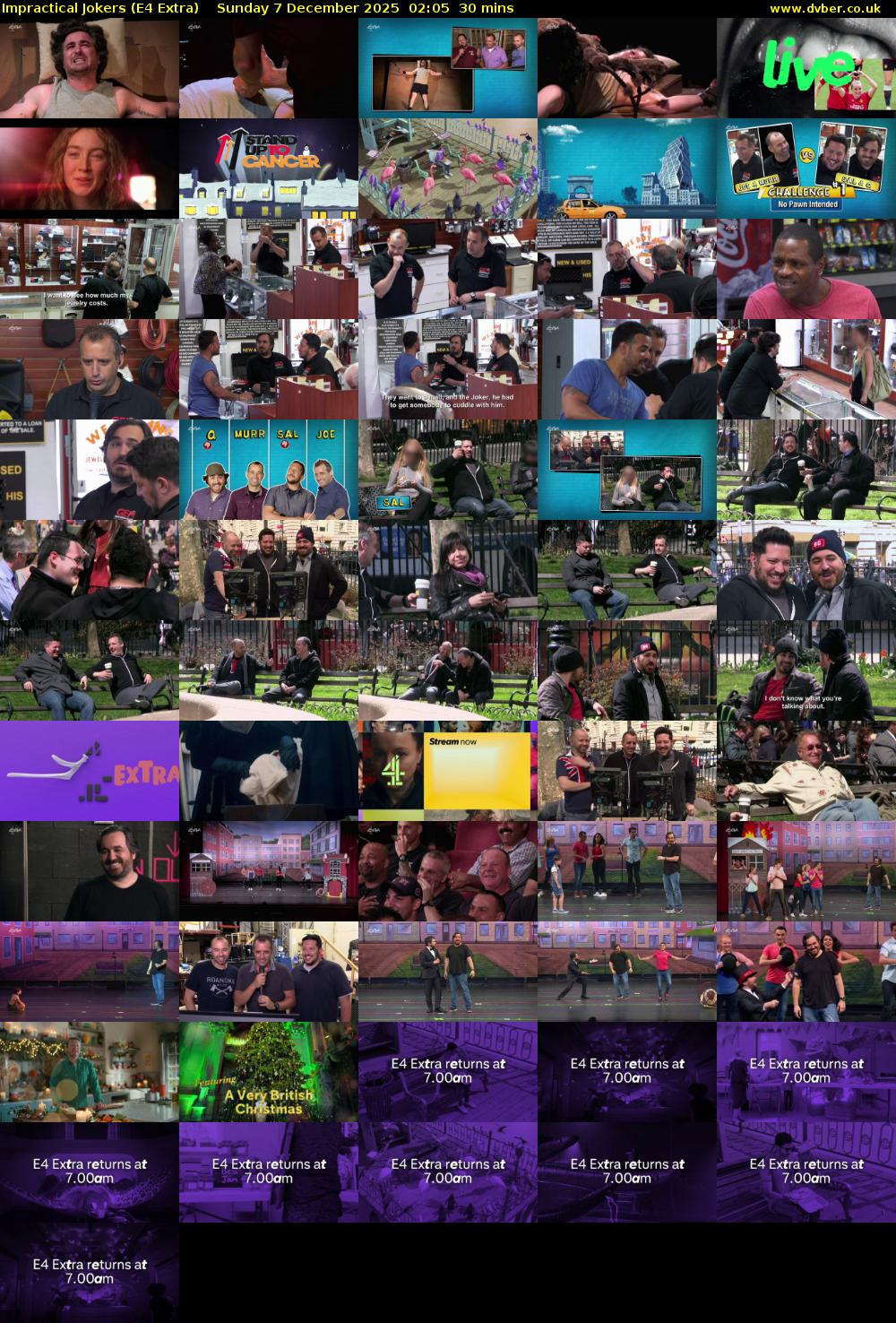Impractical Jokers (E4 Extra) Sunday 7 December 2025 02:05 - 02:35