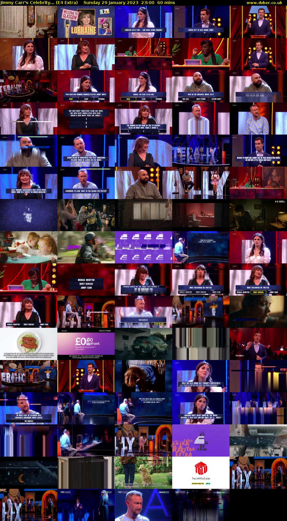 Jimmy Carr's Celebrity... (E4 Extra) Sunday 29 January 2023 23:00 - 00:00