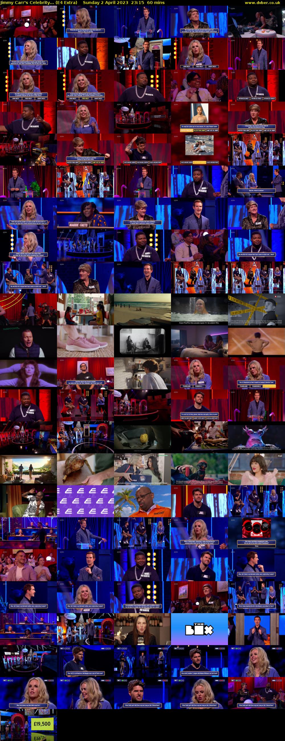 Jimmy Carr's Celebrity... (E4 Extra) Sunday 2 April 2023 23:15 - 00:15