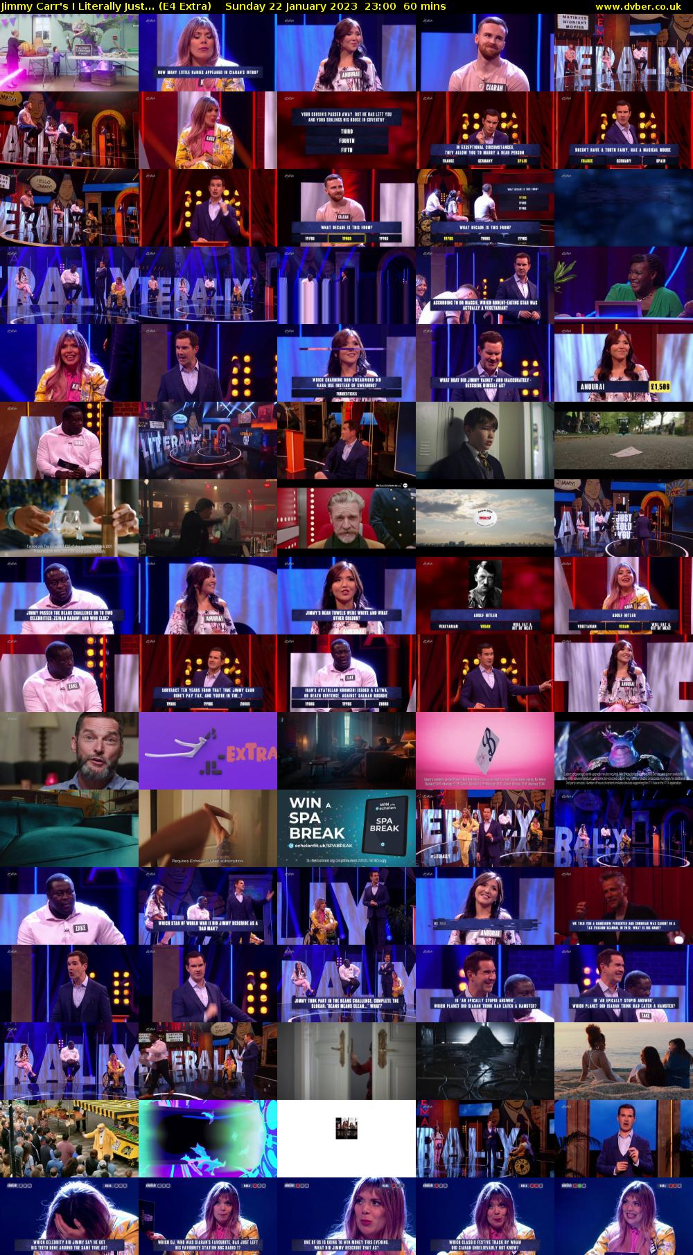 Jimmy Carr's I Literally Just... (E4 Extra) Sunday 22 January 2023 23:00 - 00:00