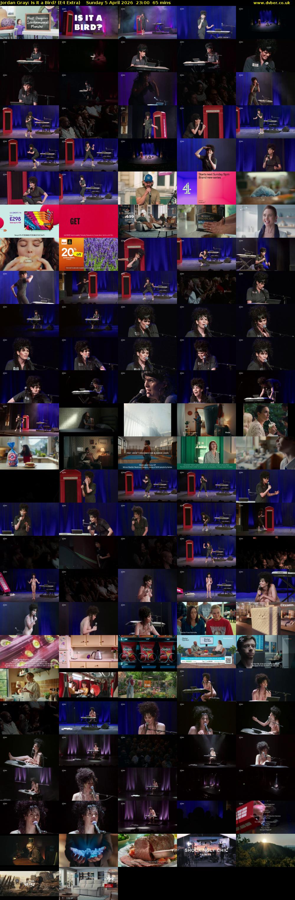 Jordan Gray: Is It a Bird? (E4 Extra) Sunday 5 April 2026 23:00 - 00:05