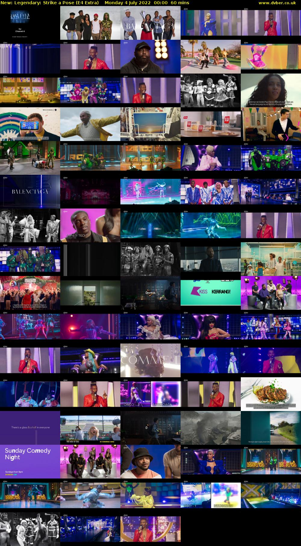 Legendary: Strike a Pose (E4 Extra) Monday 4 July 2022 00:00 - 01:00