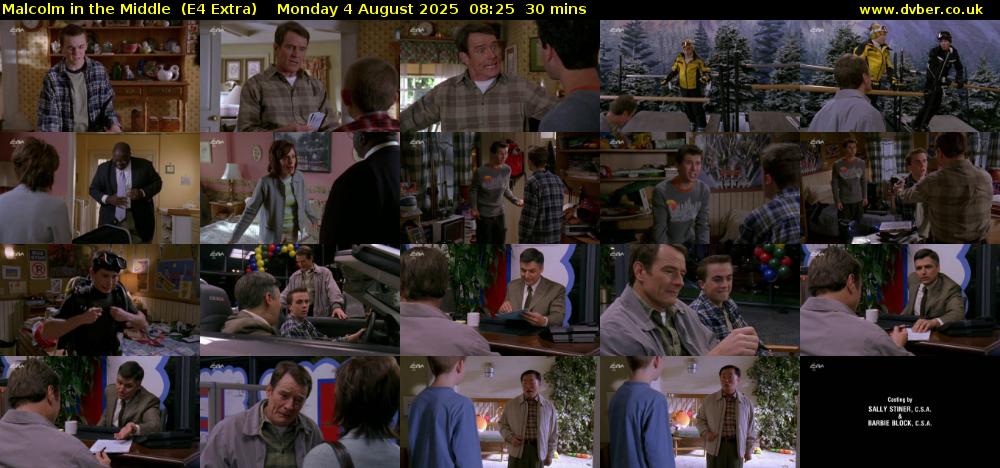 Malcolm in the Middle  (E4 Extra) Monday 4 August 2025 08:25 - 08:55