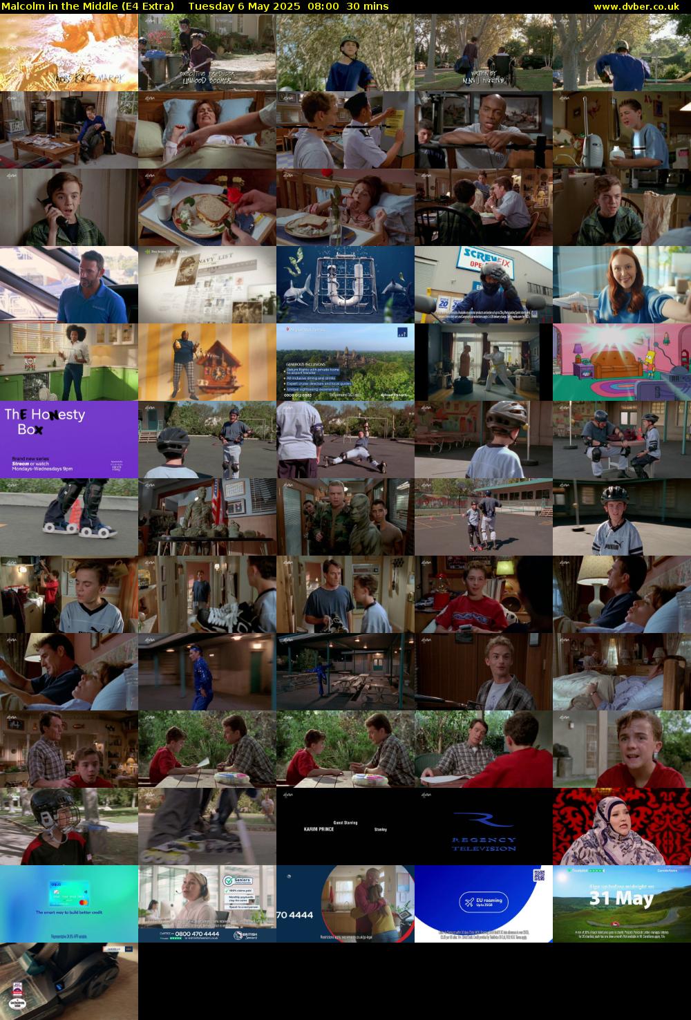 Malcolm in the Middle (E4 Extra) Tuesday 6 May 2025 08:00 - 08:30
