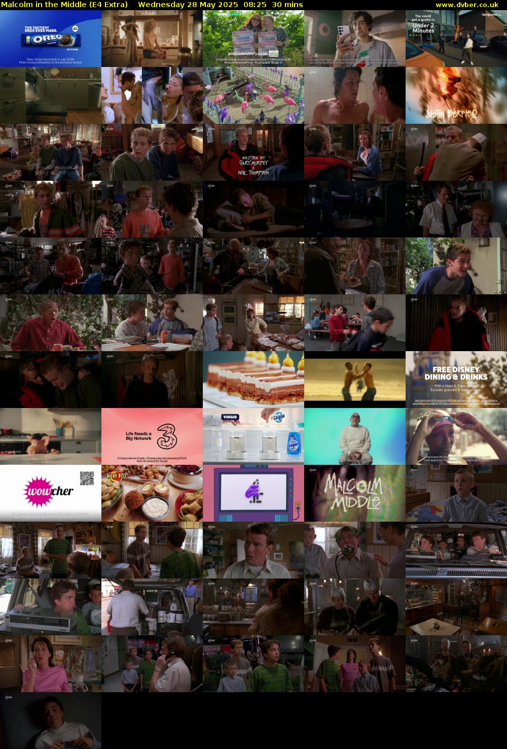 Malcolm in the Middle (E4 Extra) Wednesday 28 May 2025 08:25 - 08:55