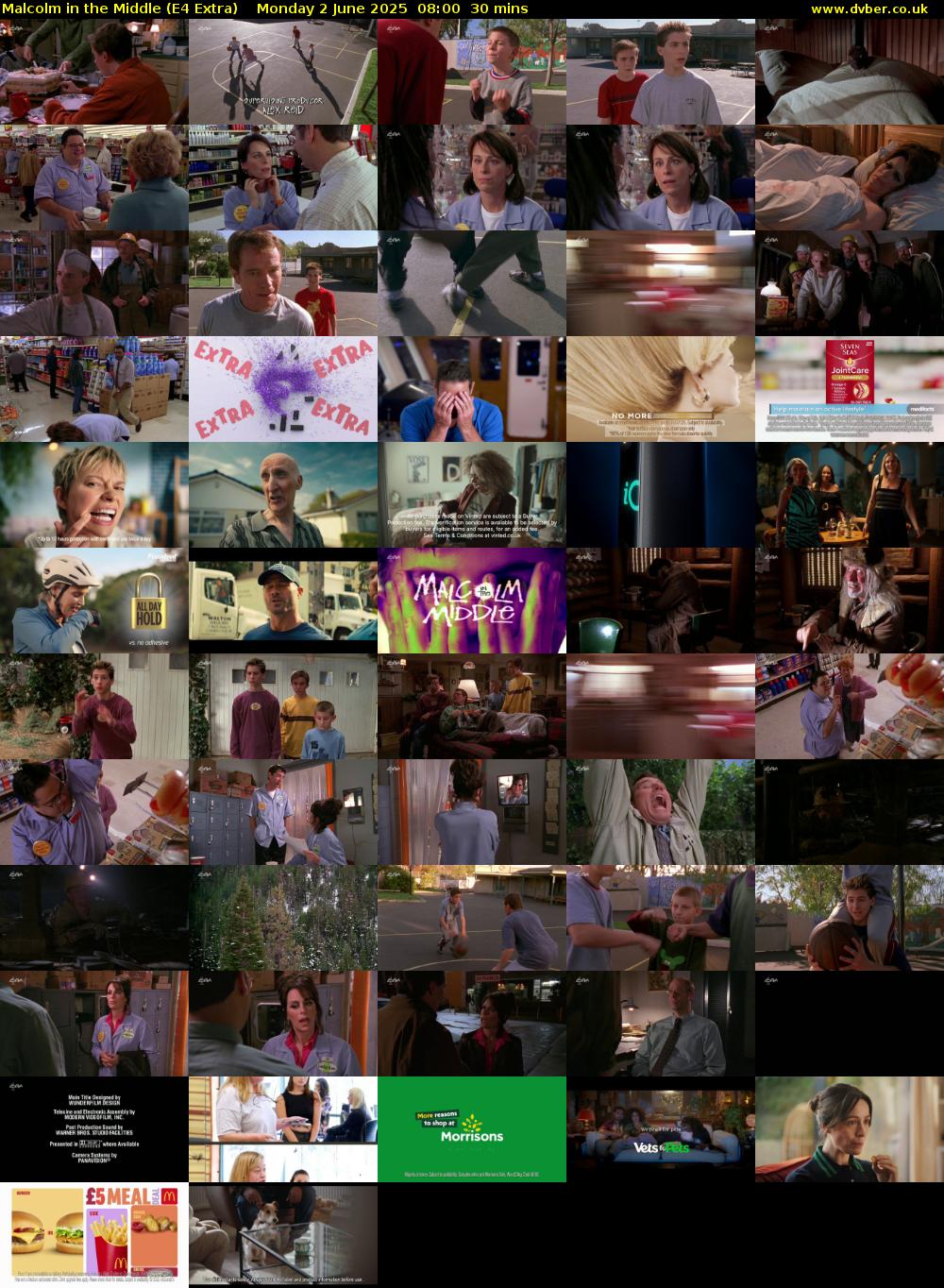 Malcolm in the Middle (E4 Extra) Monday 2 June 2025 08:00 - 08:30