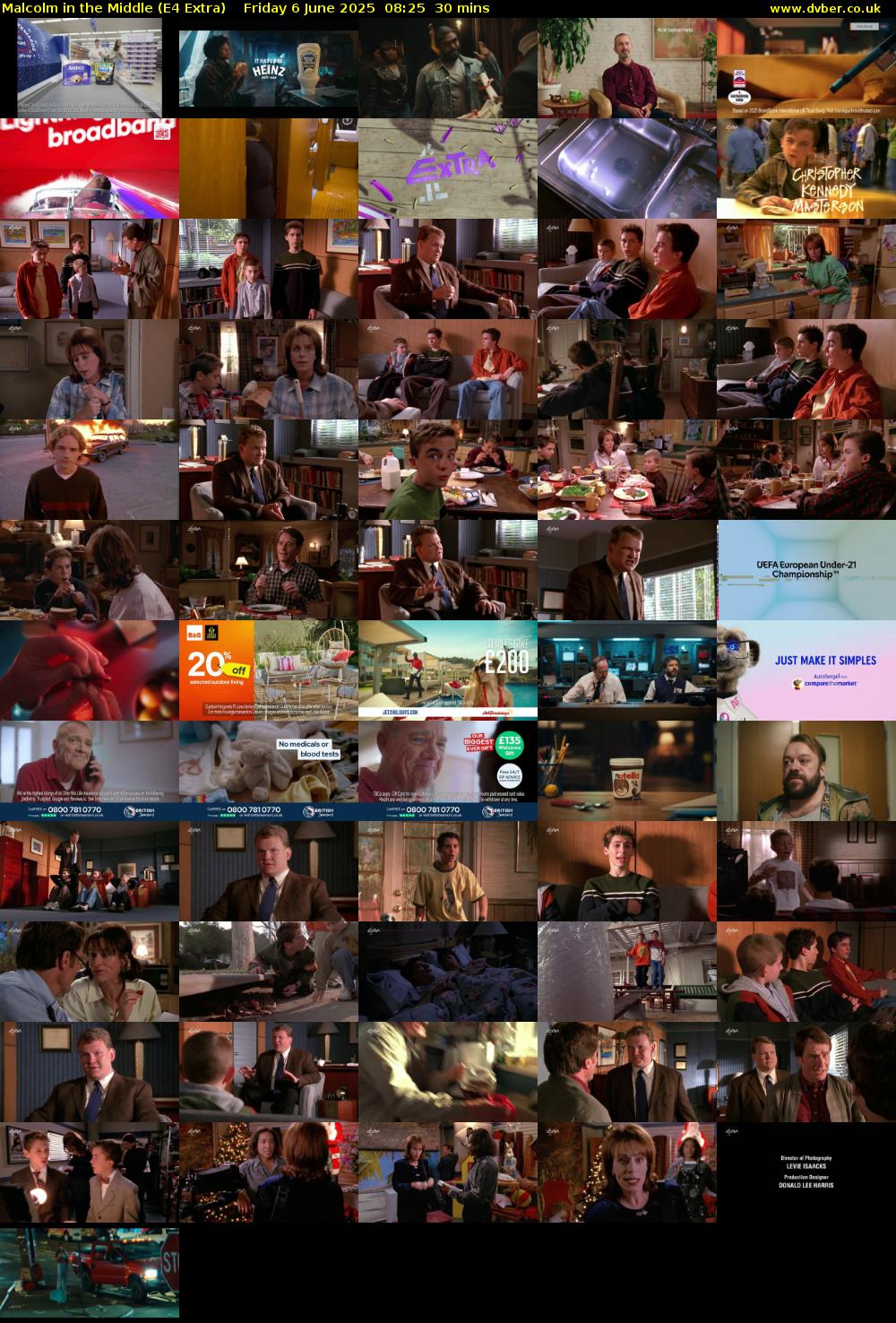 Malcolm in the Middle (E4 Extra) Friday 6 June 2025 08:25 - 08:55