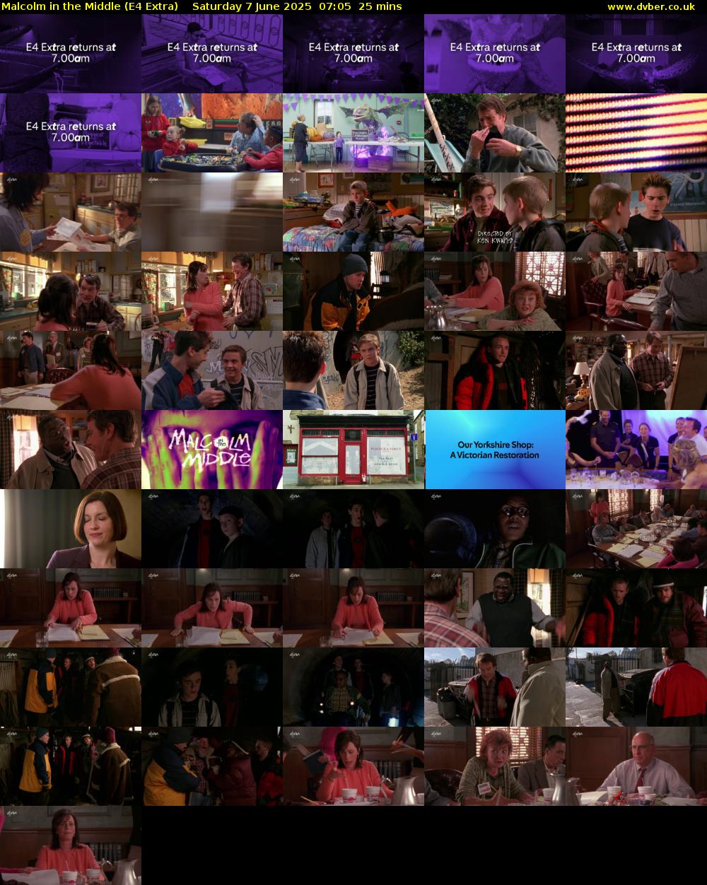 Malcolm in the Middle (E4 Extra) Saturday 7 June 2025 07:05 - 07:30