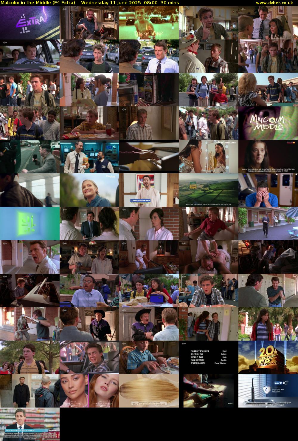 Malcolm in the Middle (E4 Extra) Wednesday 11 June 2025 08:00 - 08:30