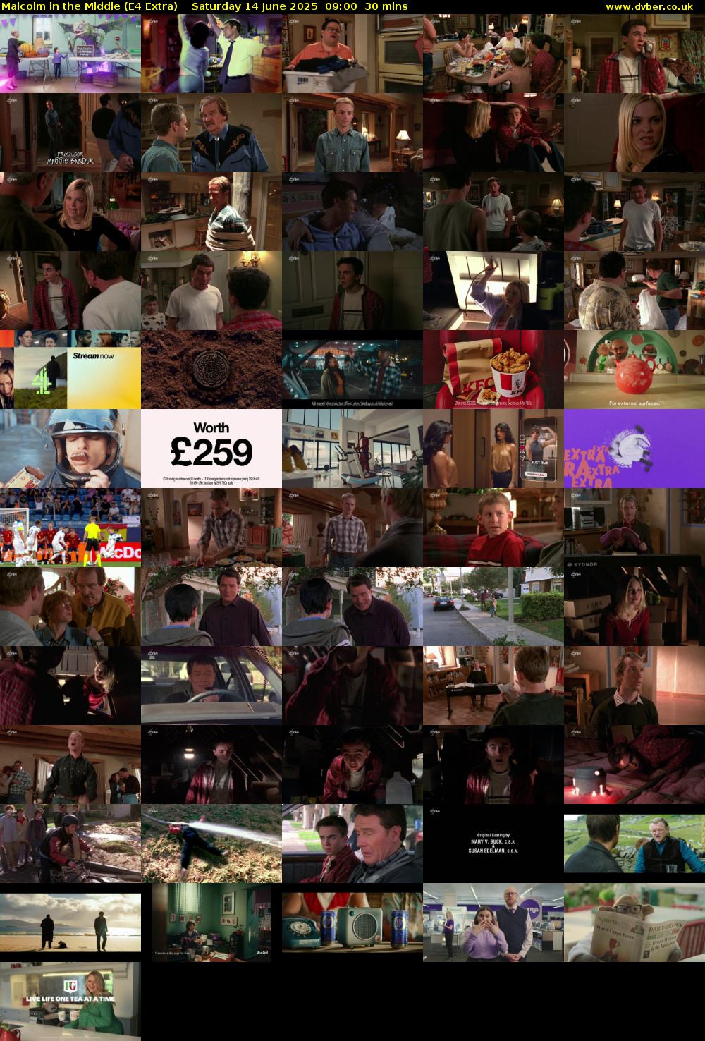 Malcolm in the Middle (E4 Extra) Saturday 14 June 2025 09:00 - 09:30