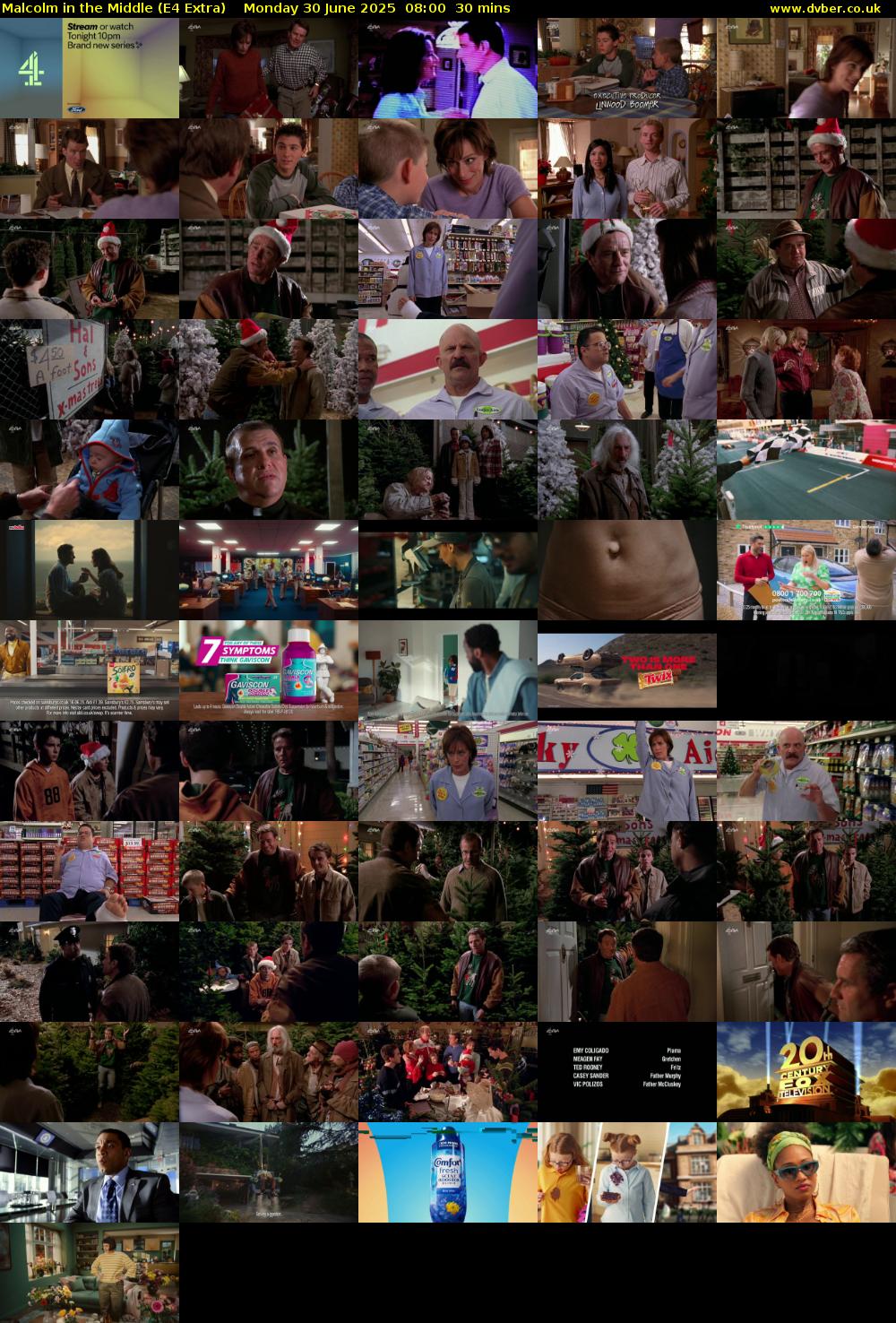 Malcolm in the Middle (E4 Extra) Monday 30 June 2025 08:00 - 08:30