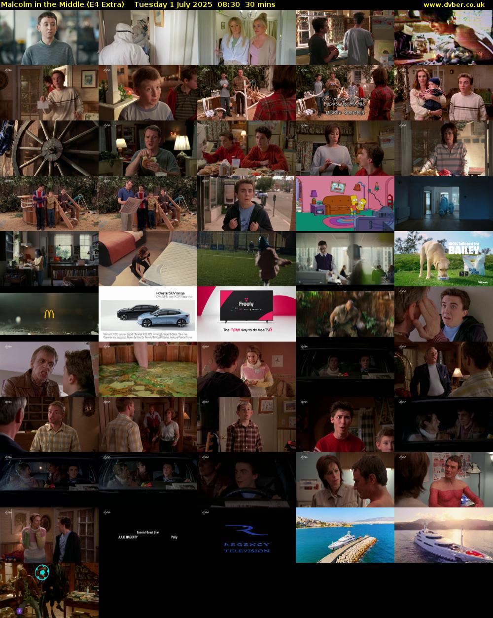 Malcolm in the Middle (E4 Extra) Tuesday 1 July 2025 08:30 - 09:00