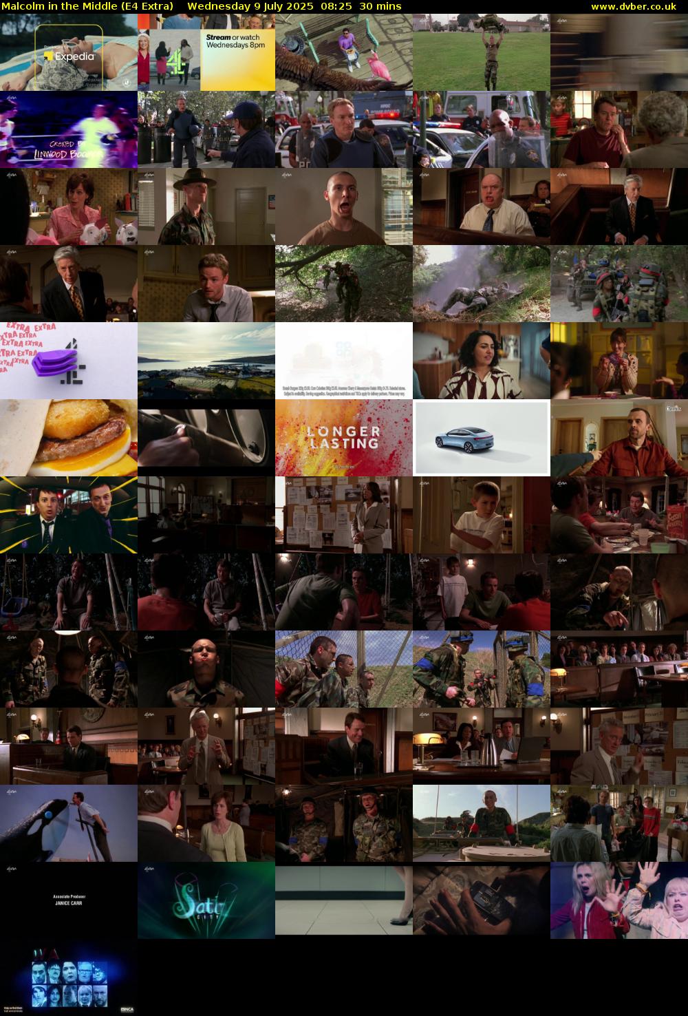 Malcolm in the Middle (E4 Extra) Wednesday 9 July 2025 08:25 - 08:55