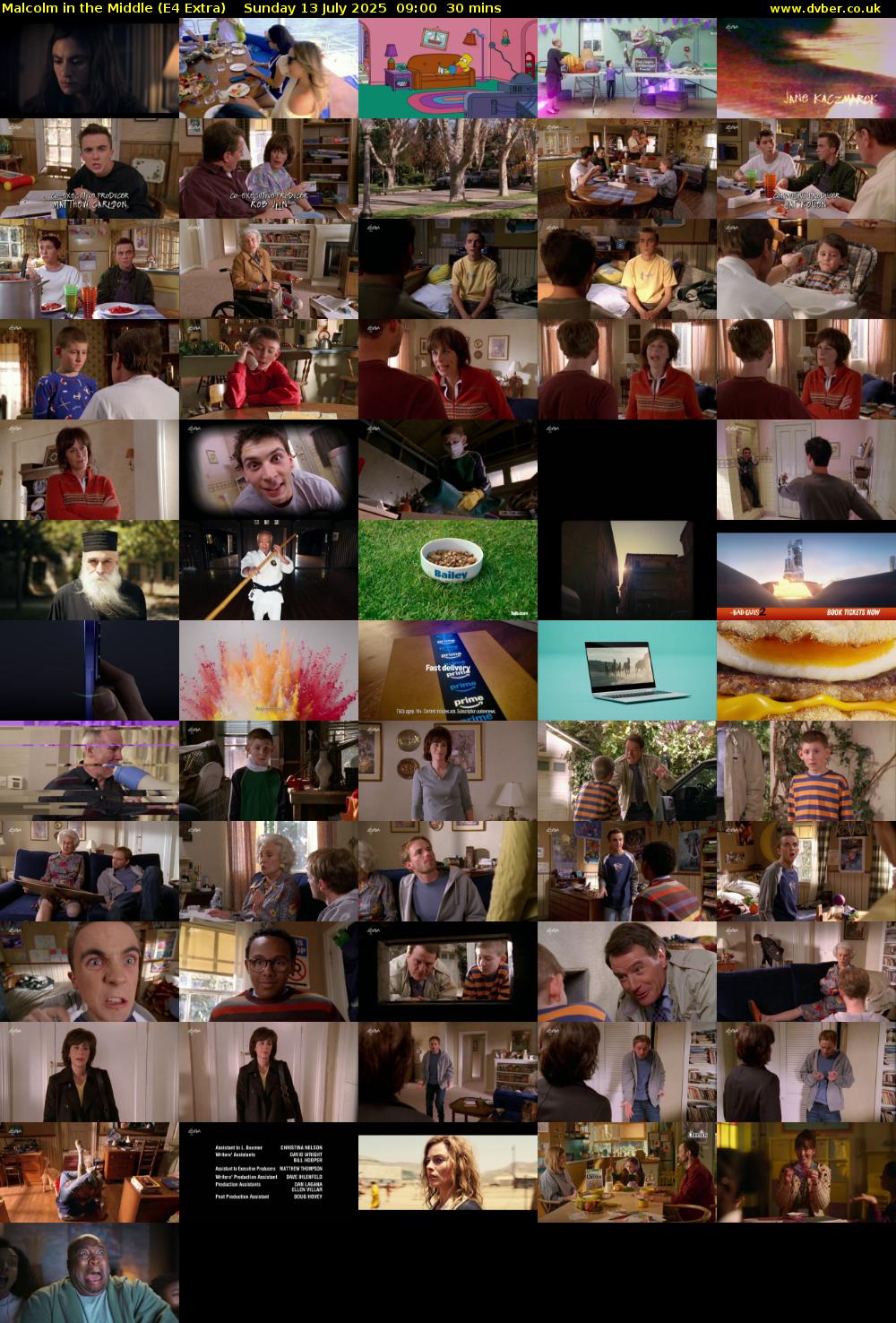 Malcolm in the Middle (E4 Extra) Sunday 13 July 2025 09:00 - 09:30