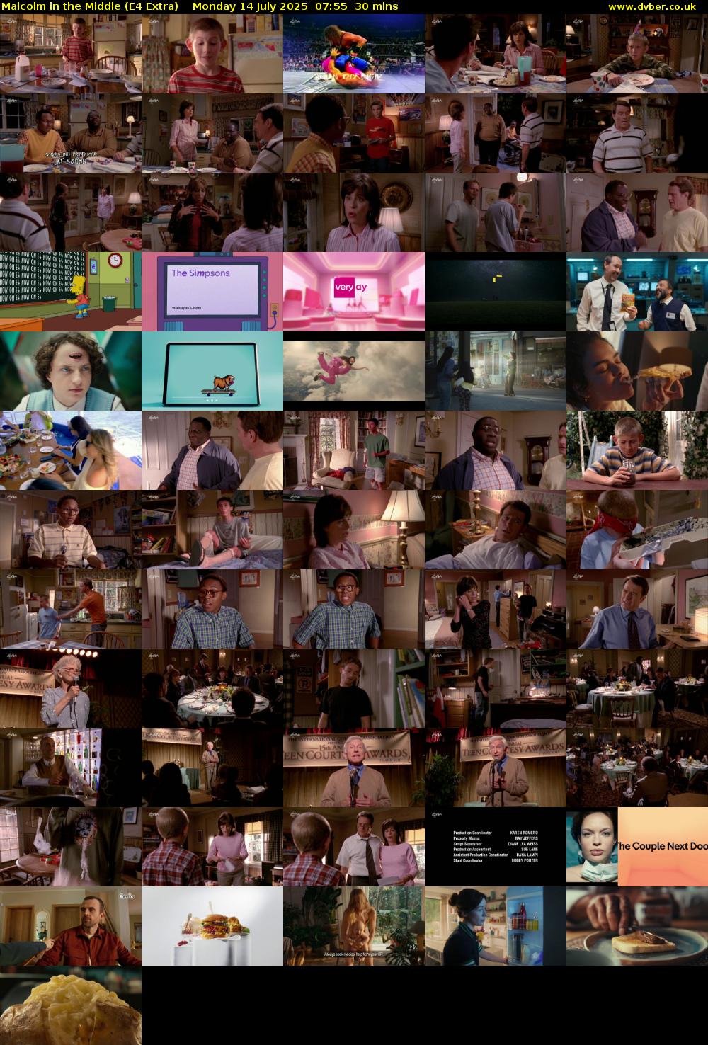 Malcolm in the Middle (E4 Extra) Monday 14 July 2025 07:55 - 08:25