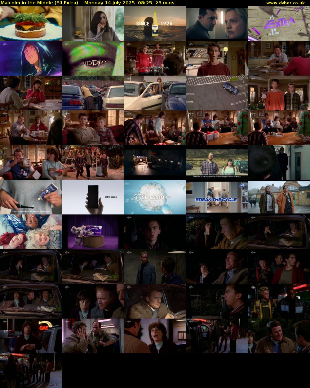 Malcolm in the Middle (E4 Extra) Monday 14 July 2025 08:25 - 08:50