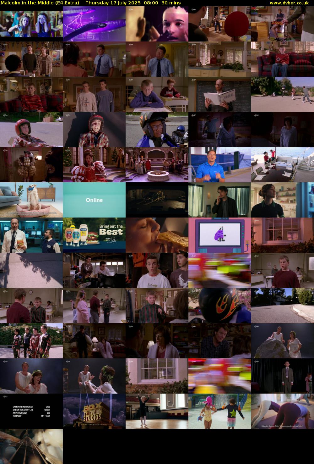 Malcolm in the Middle (E4 Extra) Thursday 17 July 2025 08:00 - 08:30