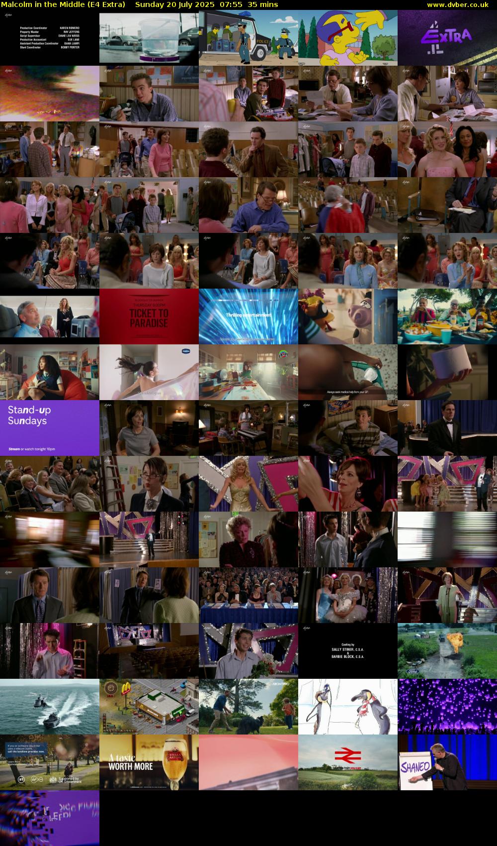 Malcolm in the Middle (E4 Extra) Sunday 20 July 2025 07:55 - 08:30