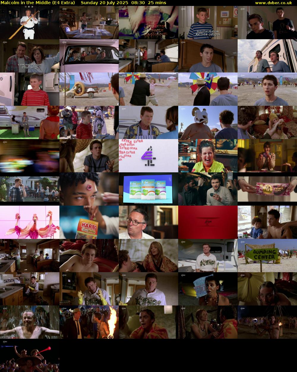 Malcolm in the Middle (E4 Extra) Sunday 20 July 2025 08:30 - 08:55