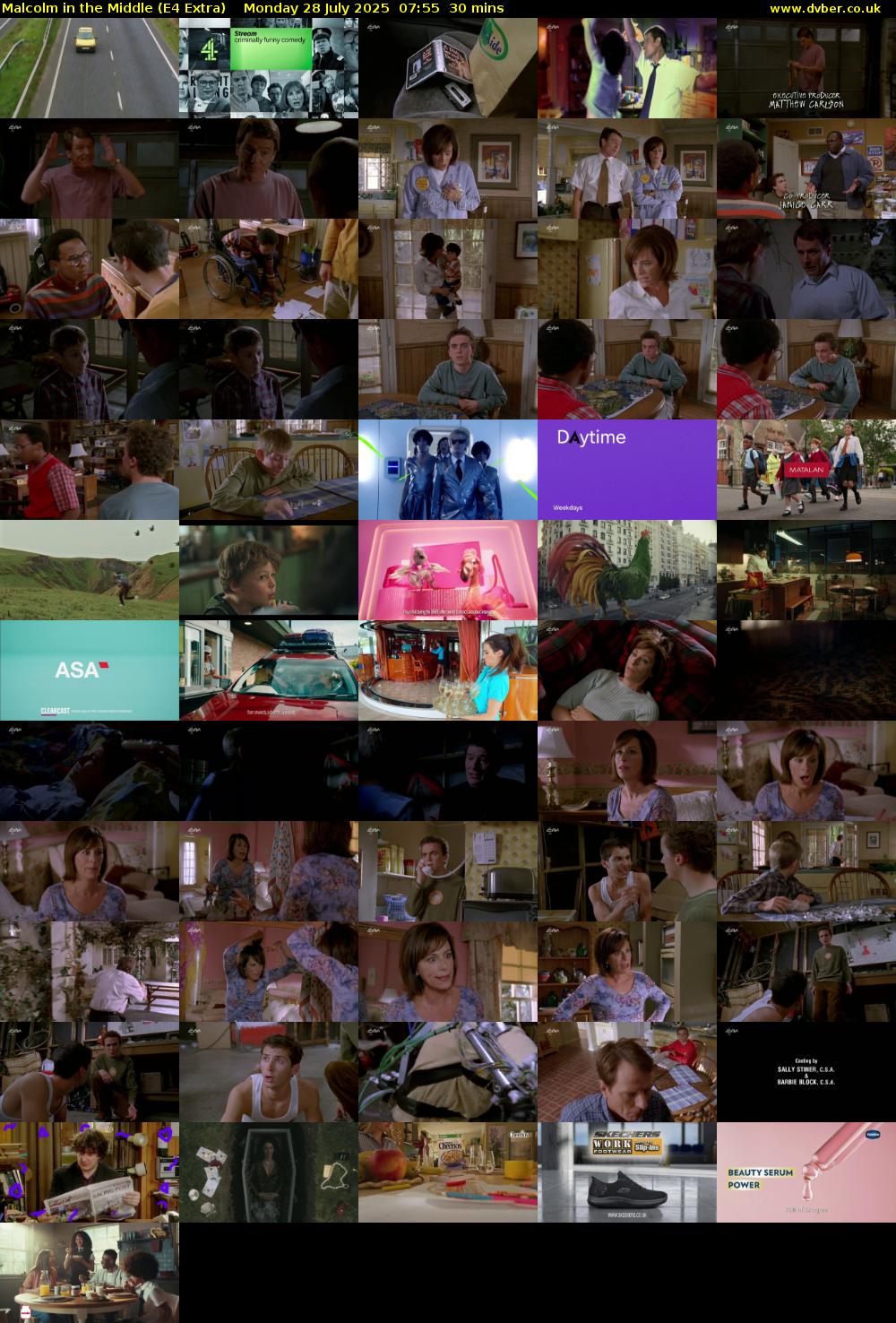 Malcolm in the Middle (E4 Extra) Monday 28 July 2025 07:55 - 08:25