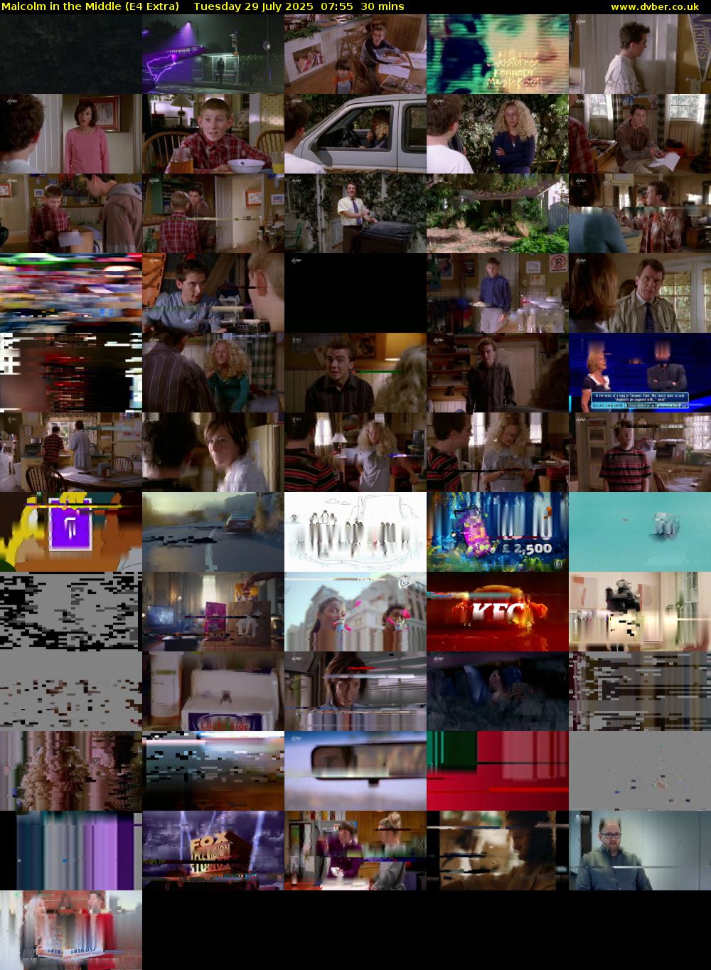 Malcolm in the Middle (E4 Extra) Tuesday 29 July 2025 07:55 - 08:25